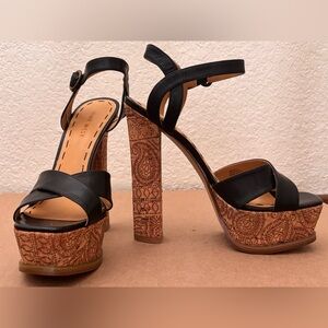 Nine West Black and Brown Platform Heels